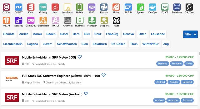 Swiss Startup - SwissDevJobs Product Image